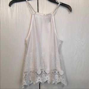 Women’s white lace tank top
